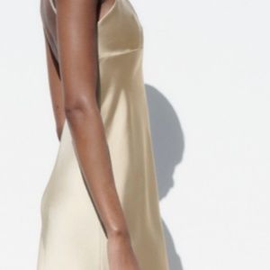 Zara Satin Effect Cut Out Viral TikTok Dress